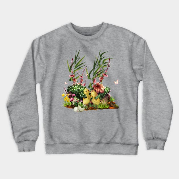 Sweet easter design with chicken Crewneck Sweatshirt by Nicky2342